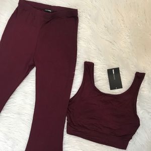 Flared Pant and Tank Crop Top Set